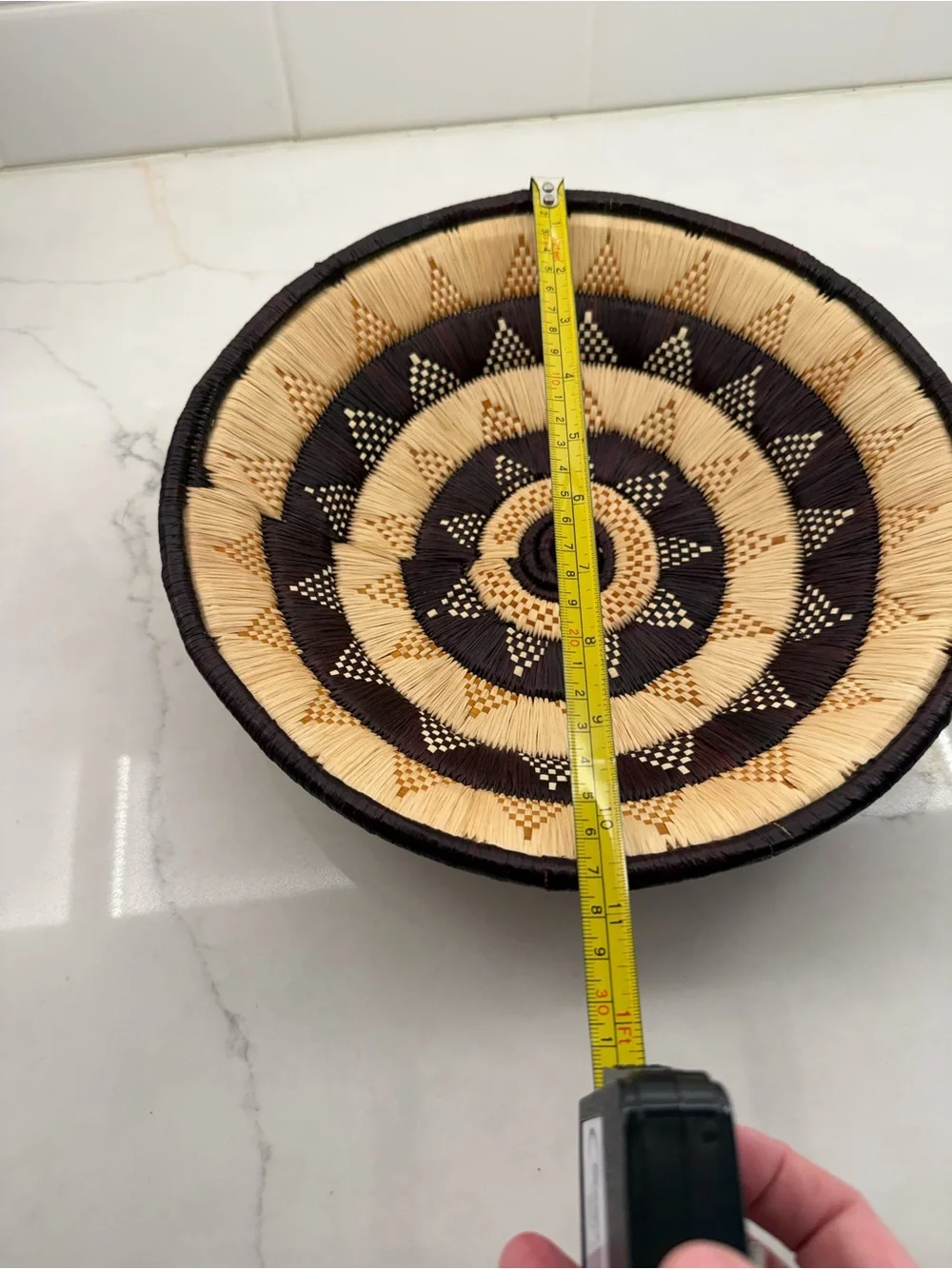 Hand woven wall basket